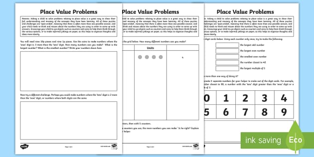 place value problem solving year 7