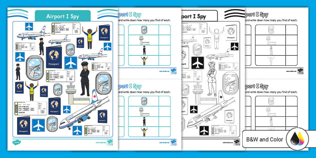 Airport I Spy Activity Worksheet (teacher made) - Twinkl