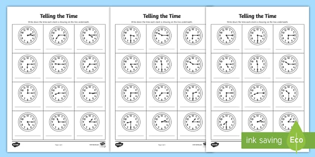 Teaching Time Worksheets | Telling Time | Primary Resources