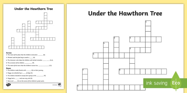Crossword to Support Teaching on Under the Hawthorn Tree