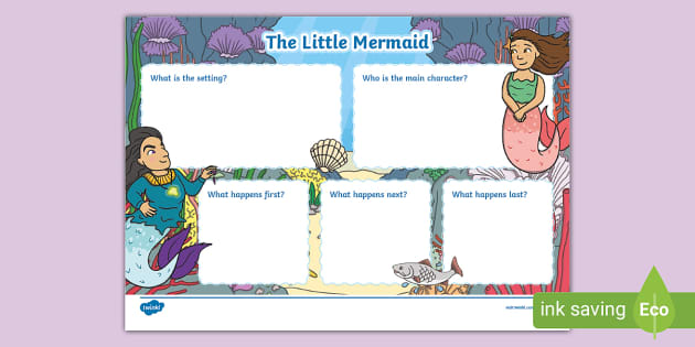The Little Mermaid Story Review Writing Frame - writing aids