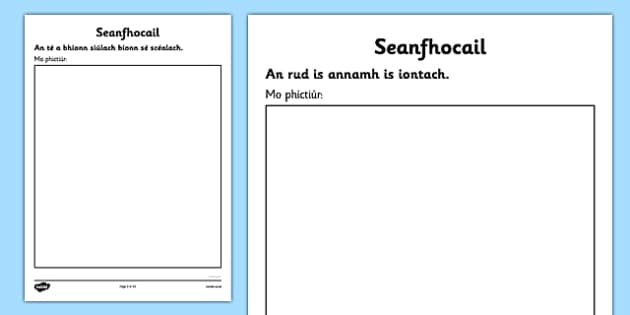 Seachtain Na Gaeilge Seanfhocail - Gaeilge Resources