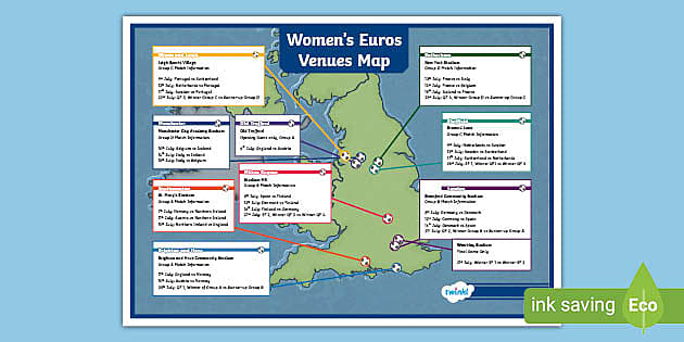 Women's Euros Venues Display Map