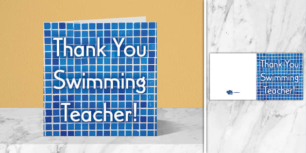 Thank You Swimming Teacher Card Twinkl Party Twinkl