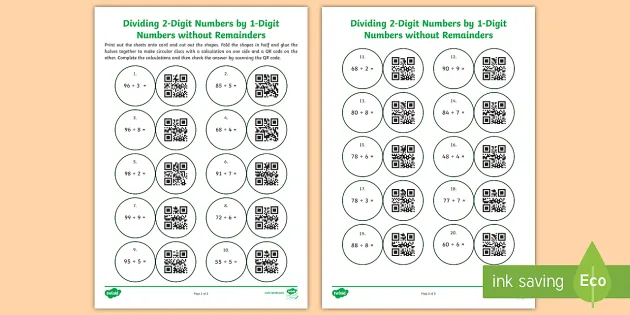dividing 2 digit numbers by 1 digit numbers without remainders code hunter