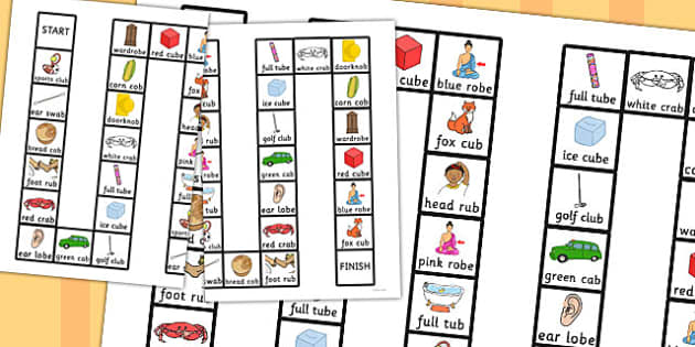 Two Syllable Final B Board Game (Hecho Por Educadores)