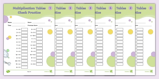 y4 multiplication tables check practice sheets activity pack