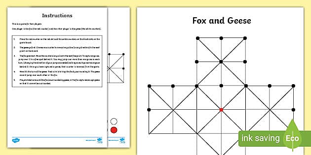 Fox And Geese Board Game teacher Made Twinkl