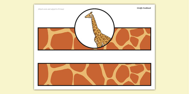 Giraffe Headband Template (teacher made) - Twinkl