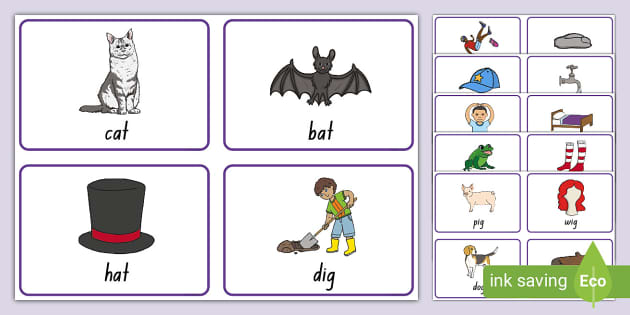 Phonics Matching Rhyming Cards (teacher made) - Twinkl