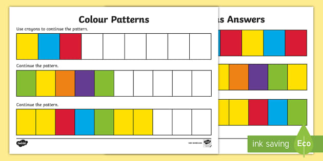 Colours Complete The Pattern Worksheet Worksheet Twinkl   Ni N 98 Colours Complete The Pattern Activity Sheet Ver 1 