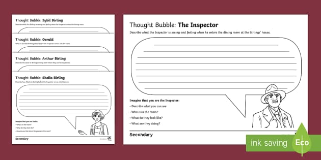 GCSE An Inspector Calls: Act 1 Thought Bubbles Activity