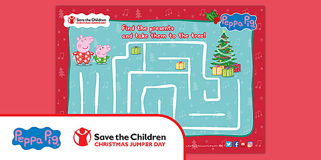 FREE! - Peppa Pig Christmas Maze | Save the Children | Twinkl