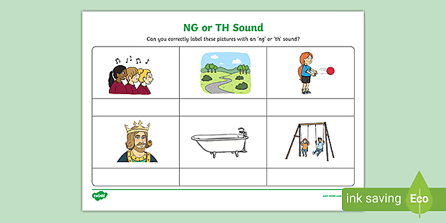 free ng or th sound phonics worksheet ela resource twinkl