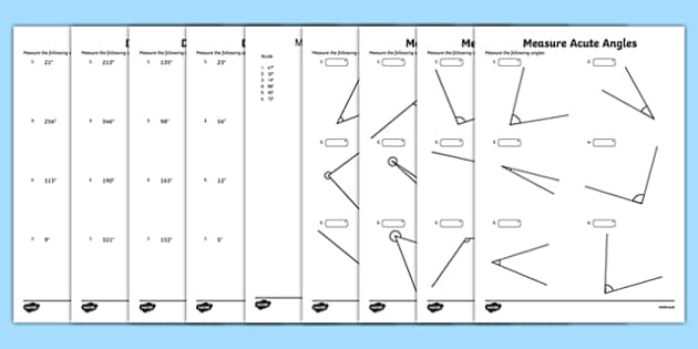 Measuring Angles Worksheet Pack - Twinkl Geometry Resources
