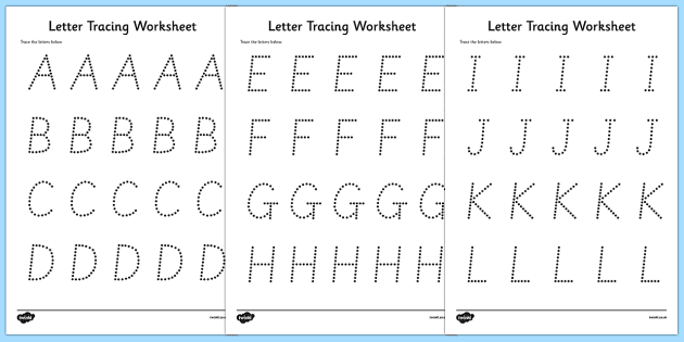 Numbers Shapes And Letters Tracing Worksheets K 1