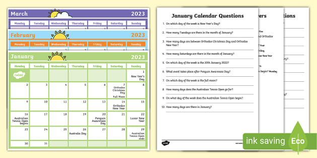 2023 Traceable Calendar (Teacher-Made) - Twinkl
