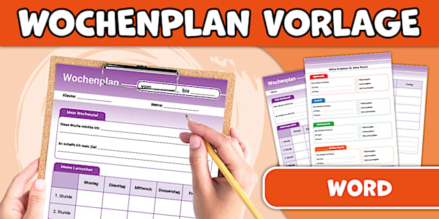 Wochenplan Vorlage Word