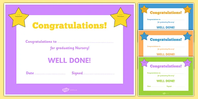 Nursery Graduation Certificate