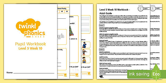 'ch' saying /sh/ and /c/ Level 5 Week 10 Phonics Workbook