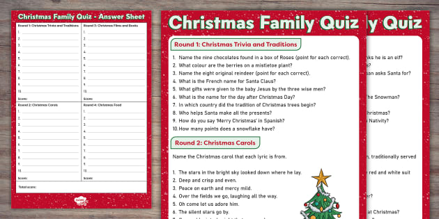 Christmas Family Quiz Printable Twinkl Party Twinkl