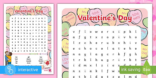 free printable valentine coloring pages word search