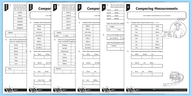 Comparing Lengths Differentiated Worksheet / Activity Sheets