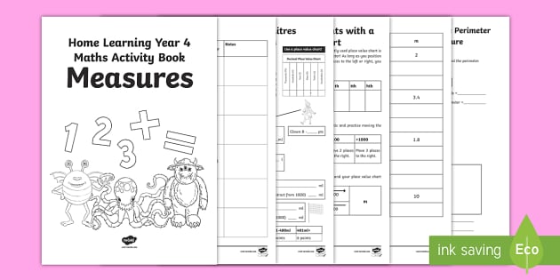 Year 4 Maths Measurement Activity Booklet - Home Learning