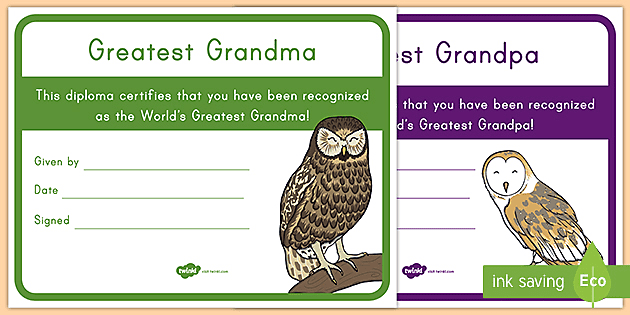 Download Grandparents Day Certificates Teacher Made