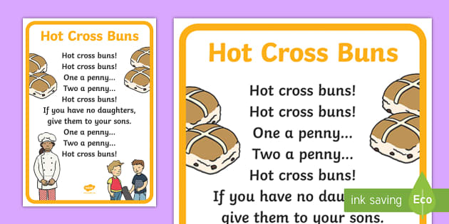 Hot Cross Buns Nursery Rhyme Poster teacher Made 