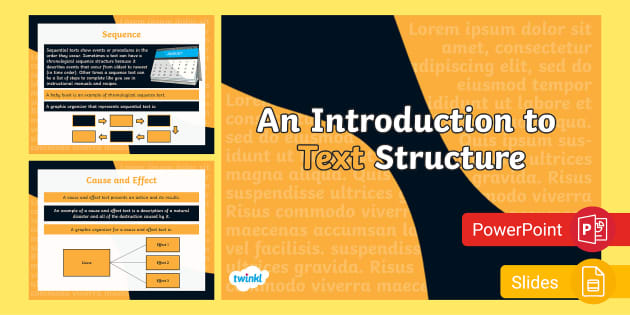 An Introduction to Text Structure Presentation - PowerPoint & Google Slides
