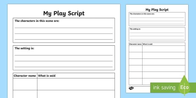 writing a play script ks2 template design