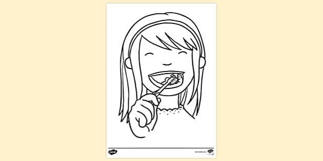 brush your teeth coloring pages  Clip Art Library