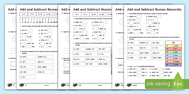 Roman Numerals Worksheet (teacher made) - Twinkl