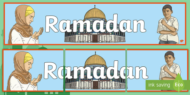 Napis Ramadan | Ramadan Baner do Druku (teacher made)