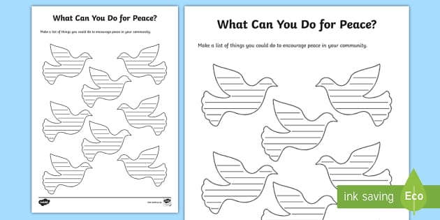 What Can You Do for Peace? Worksheet / Worksheet-Australia