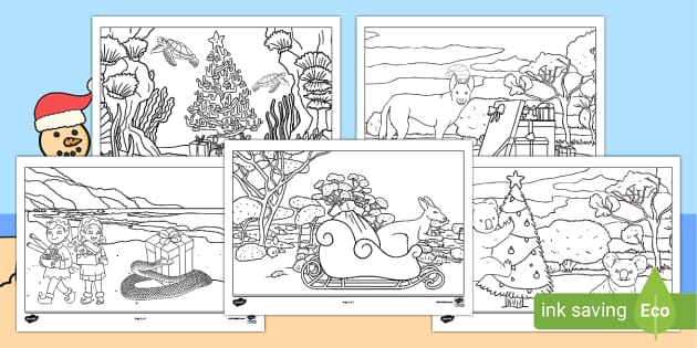 Australian Animal Christmas Colouring Shets (teacher made)