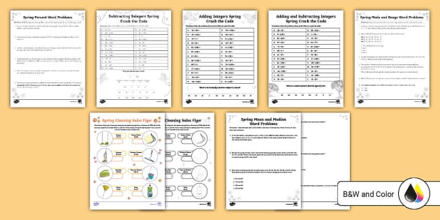 Seventh Grade Spring Math Lesson Pack (teacher made)