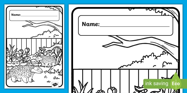 FREE! Badger Colouring Book Cover (teacher made) Twinkl