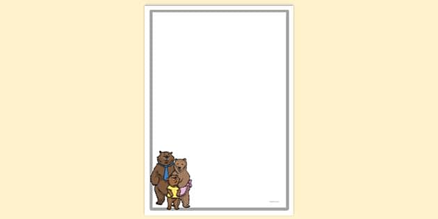 FREE! - 3 Bears Page Border (teacher made) - Twinkl