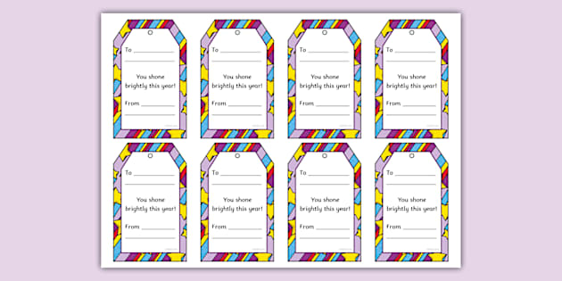 You Shone Brightly End of Year Gift Tags (teacher made)