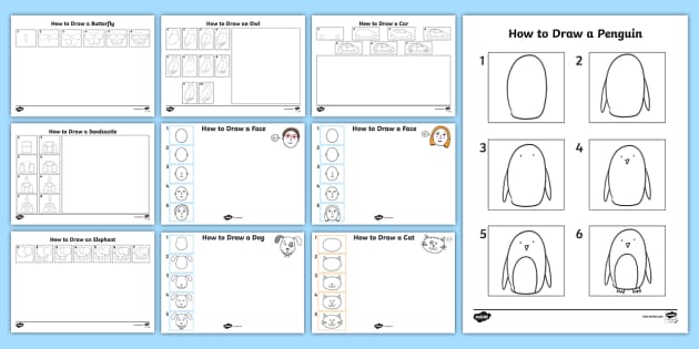 Draw Step by Step Worksheets For Kids | Drawing for Children