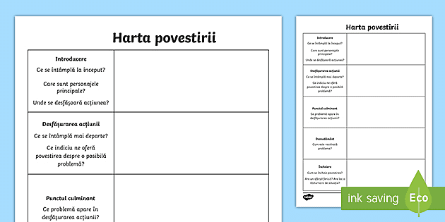 secondary Bothersome Circumference Harta povestirii - Fișă de activitate (teacher made)