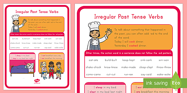 Regular & Irregular Past Tense Verbs, Meaning & Examples - Video & Lesson  Transcript