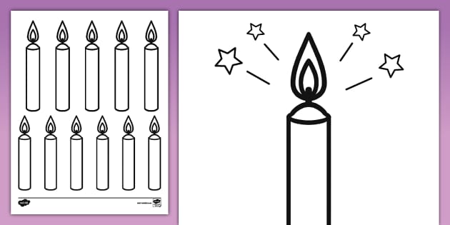 Birthday Candle Template (Teacher-Made) - Twinkl
