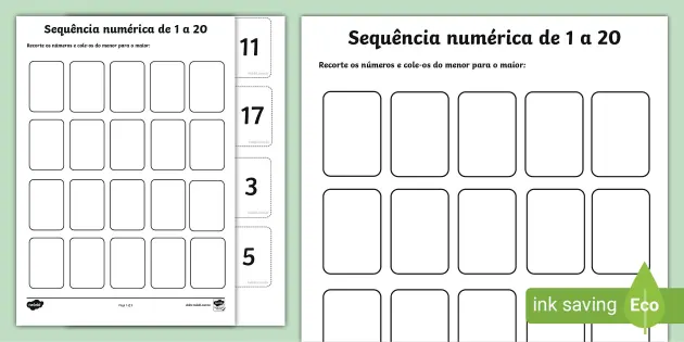 Complete a tabuada de multiplicação do 1 ao 20. Atividade de Matemática  Para Imprimir.