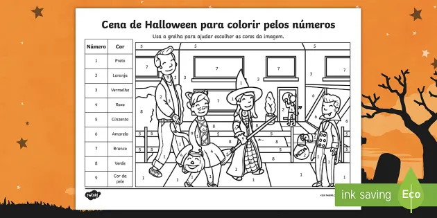 Colorir por números de Halloween (professor feito) - Twinkl