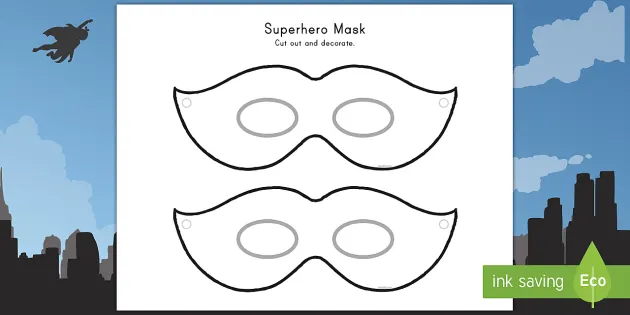 superhero mask template twinkl Design a Superhero Mask Template Craft