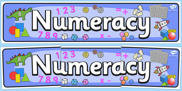 Numeracy Display Banner - Maths Area, Classroom Area Signs, KS1