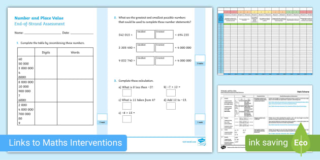 👉 Year 6 Number and Place Value End-of-Strand Assessment